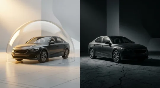 Comparaison visuelle entre une protection garantie automobile et les risques financiers