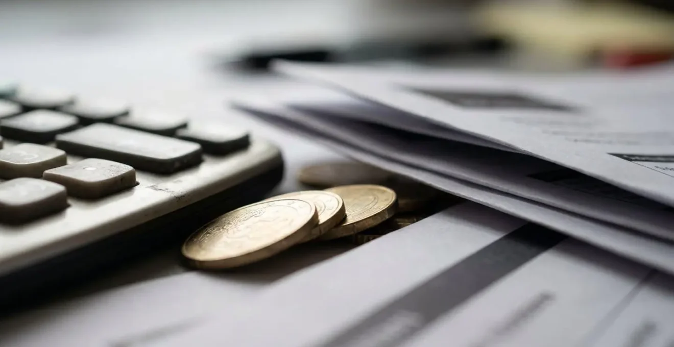 Bureau avec documents d'assurance et calculatrice pour comparer les options d'assurance location